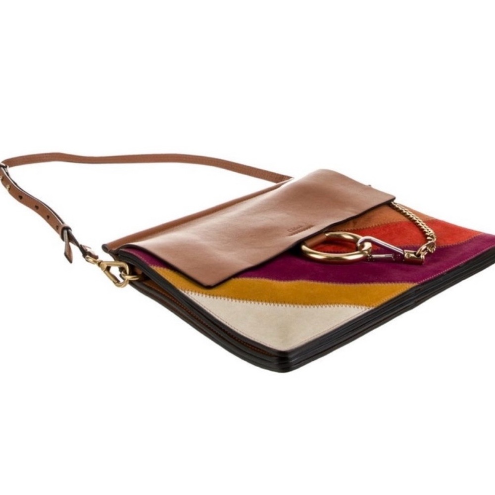 Chloe Multicolor Striped Patchwork Leather & Sued… - image 3